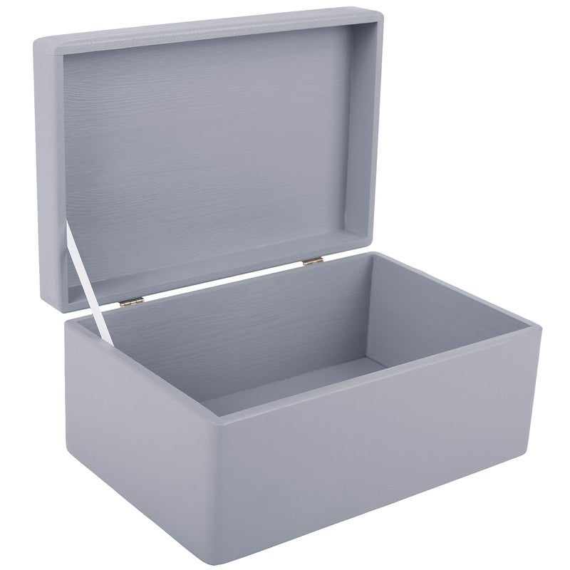 Creative Deco Large Grey Wooden Box Storage with Hinged Lid | 11.8 x 7.87 x 5.51 inches (+-0.5) | Gift Box Storage | Product NOT Intended for 15 Years OR Below