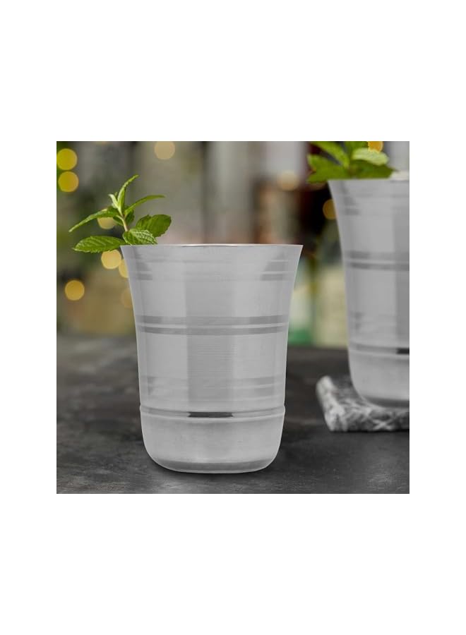 S-TOP Stainless Steel Glass Mini Flower Design, Silver, 8.5 cm, STGMF1, Mocktail Glass, Water Glass, Juice Glass - Image 2