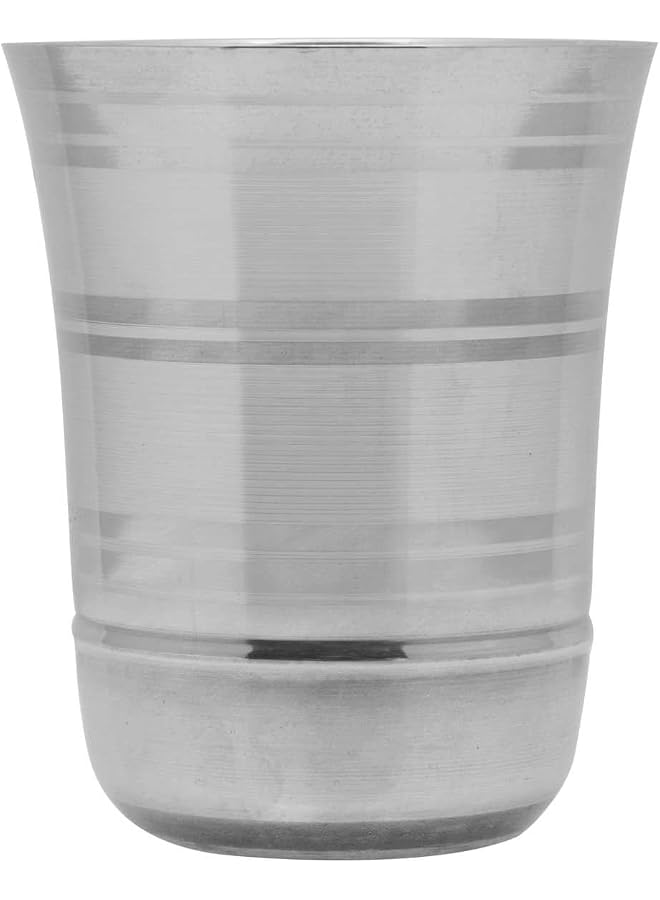 S-TOP Stainless Steel Glass Mini Flower Design, Silver, 8.5 cm, STGMF1, Mocktail Glass, Water Glass, Juice Glass - Image 1