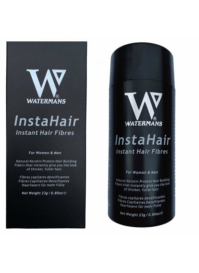 Watermans Instahair Best Hair Building Fibers Dark Brown 23g - Hair Fibres For Men and Women with thinning hair, Hide Scalp Dark Brown Concealer Hairline filler  - Image 1