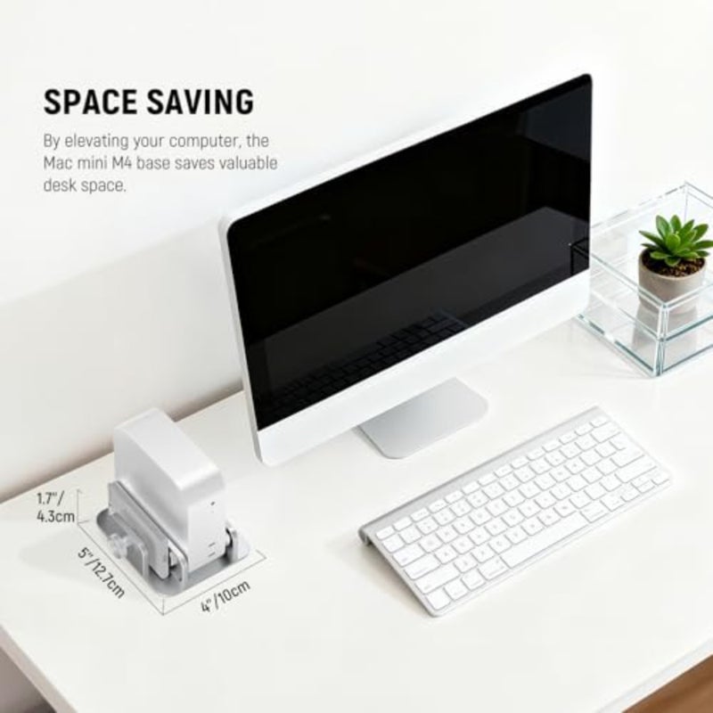 BASICS Mac Mini Stand with SSD Holder, Aluminum Alloy PC Slot Upright Rack Dock Desk Mount Computer Accessories Compatible with Apple Mac mini with M4 or M4 Pro Chips - Image 5