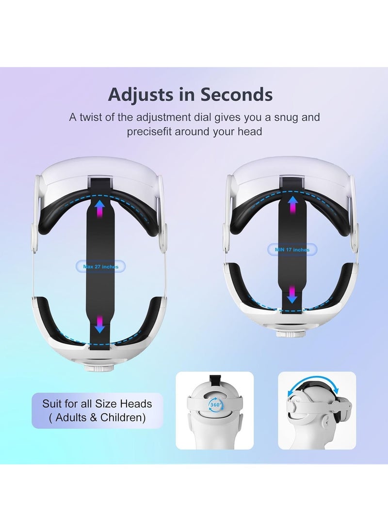 Generic Head Strap for Meta Oculus Quest 3s/3/2,3 in 1 Adjustable Headband,Enhanced Comfort Gaming Immersion VR Accessories Fit for Carrying Case  - Image 3