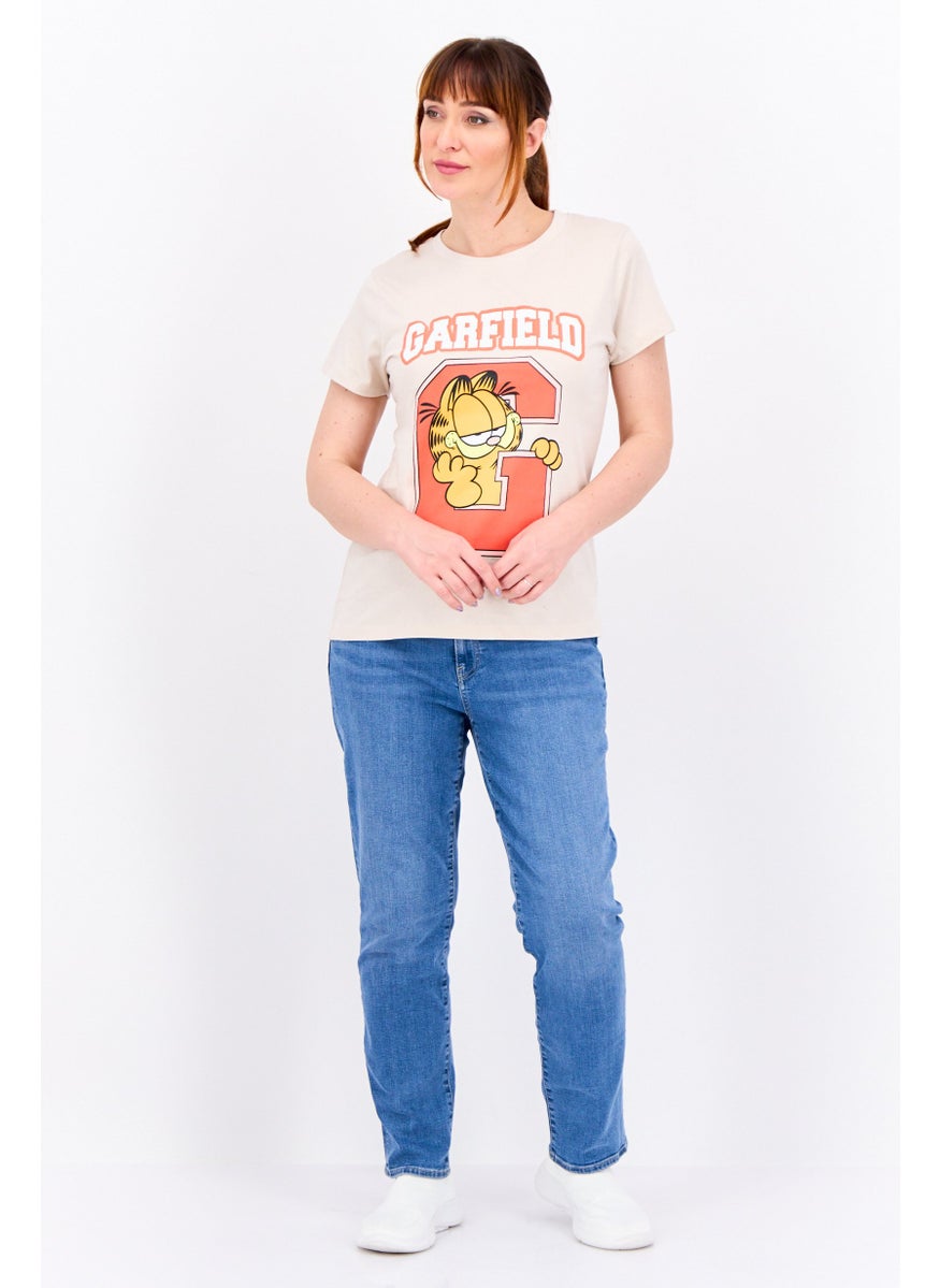 nickelodeon Women Crew Neck Short Sleeve Graphic Print T Shirt, Light Grey Combo  - Image 4