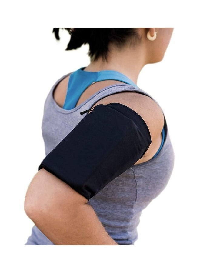 Generic Unisex Phone Armband Holder Wrist Bag for Running Walking Hiking Biking Black Black Medium  - Image 1