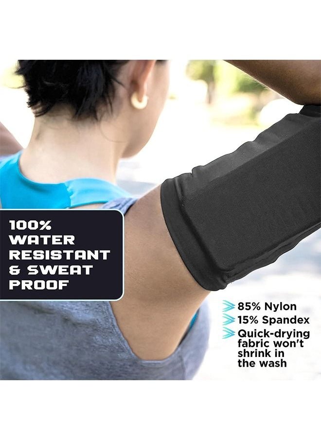 Generic Unisex Phone Armband Holder Wrist Bag for Running Walking Hiking Biking Black Black Medium  - Image 3