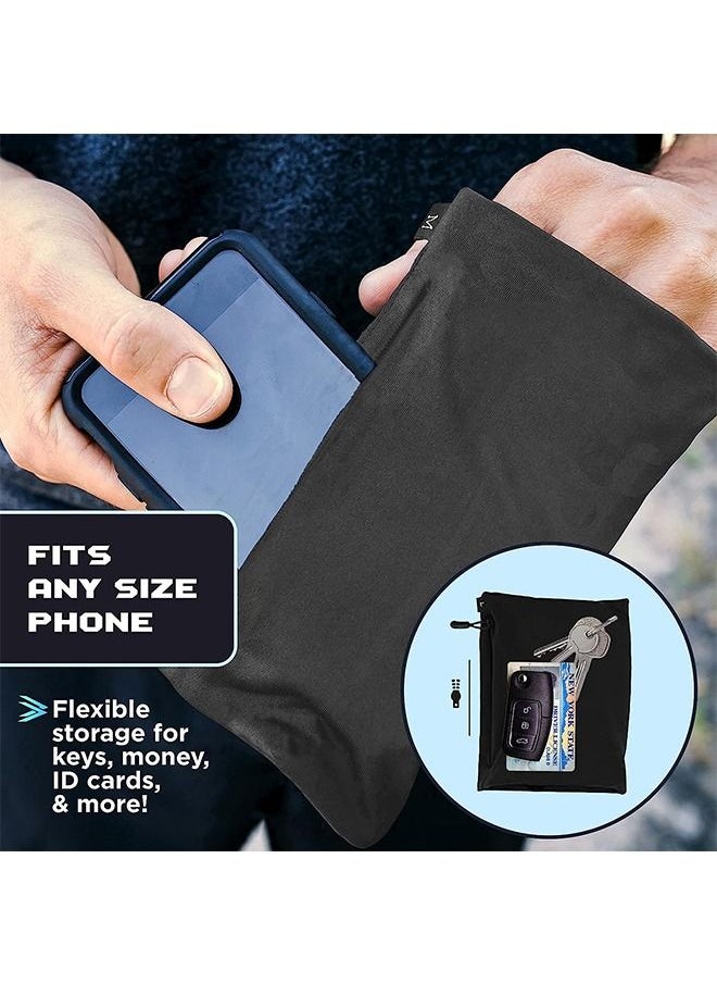 Generic Unisex Phone Armband Holder Wrist Bag for Running Walking Hiking Biking Black Black Medium  - Image 2