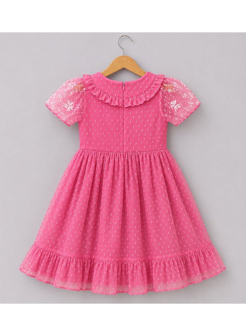 Frock wala Girls Embroidered Party Wear Frock – Soft, Elegant & Princess-Style Outfit - Image 2