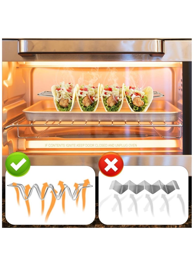 Generic Taco Holders set of 4,Food Grade Stainless Steel Taco Racks With Handles,Holds 4 Tacos Each,Oven Safe for Baking, Dishwasher and Grill Safe  - Image 2