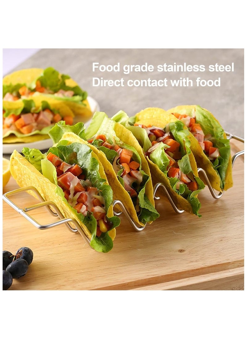 Generic Taco Holders set of 4,Food Grade Stainless Steel Taco Racks With Handles,Holds 4 Tacos Each,Oven Safe for Baking, Dishwasher and Grill Safe  - Image 3