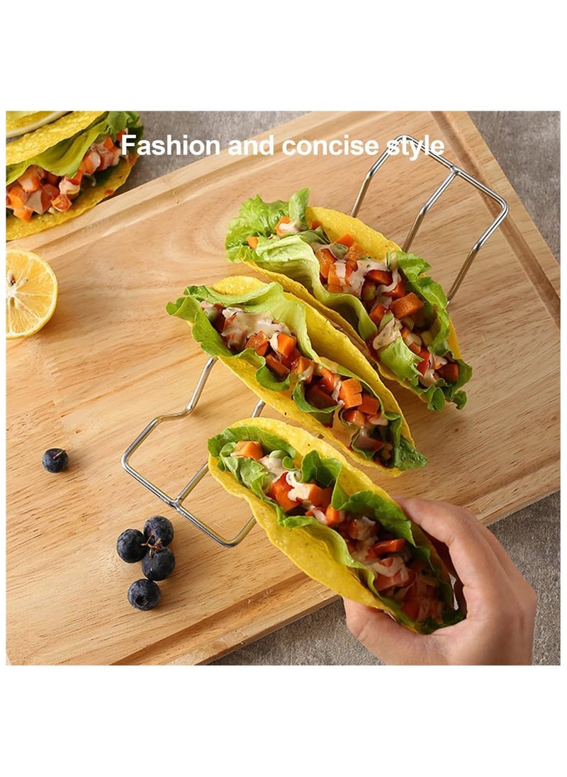 Generic Taco Holders set of 4,Food Grade Stainless Steel Taco Racks With Handles,Holds 4 Tacos Each,Oven Safe for Baking, Dishwasher and Grill Safe  - Image 4
