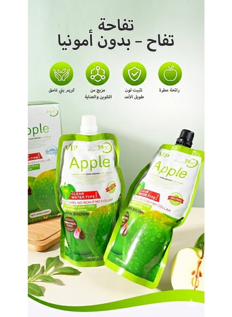 Vip Apple Dark Brown Hair color cream 500+500ml - Image 2