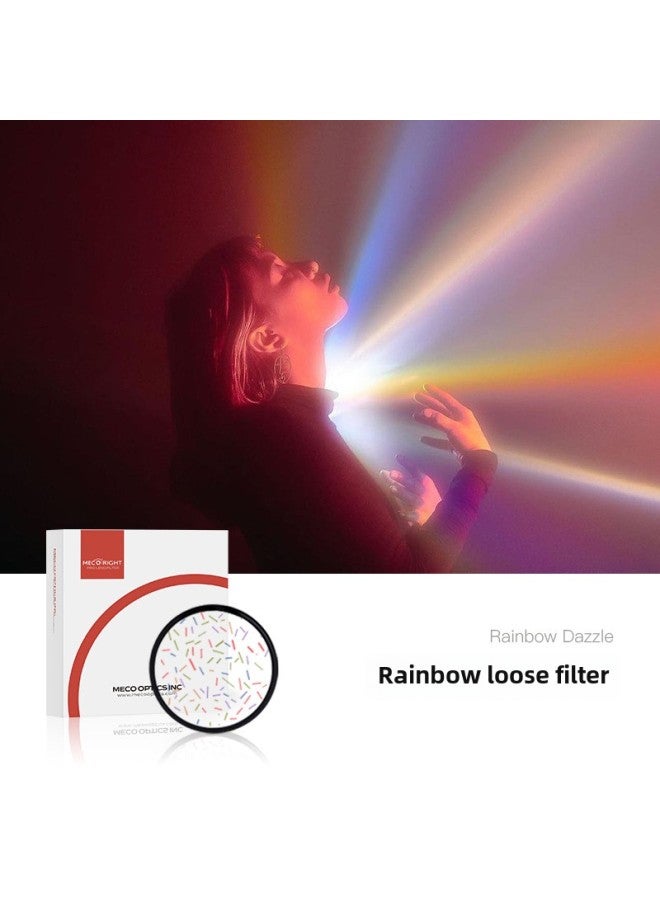 MECO Film Brushed Filter White Blue Orange Rainbow Glare Spot Creative Special Effects Starlight Night 77/82mm-Color:55mm-special Effect Filter-rainbow Glare  - Image 1