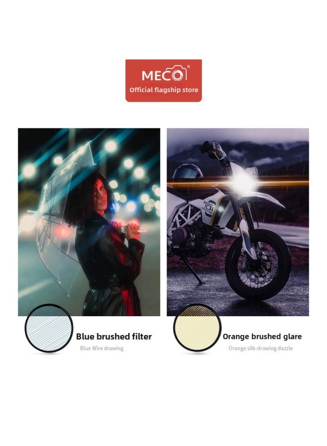 MECO Film Brushed Filter White Blue Orange Rainbow Glare Spot Creative Special Effects Starlight Night 77/82mm-Color:55mm-special Effect Filter-rainbow Glare  - Image 3