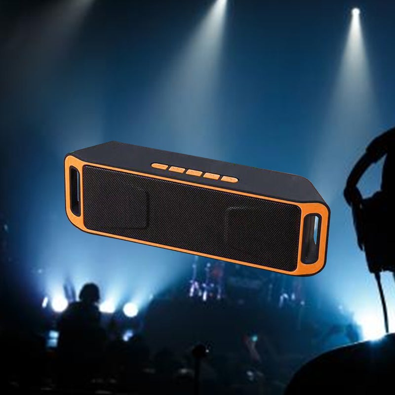 Mini Portable 4.0 Speaker Subwoofer USB Stereo MP3 Player (Orange) - Image 4