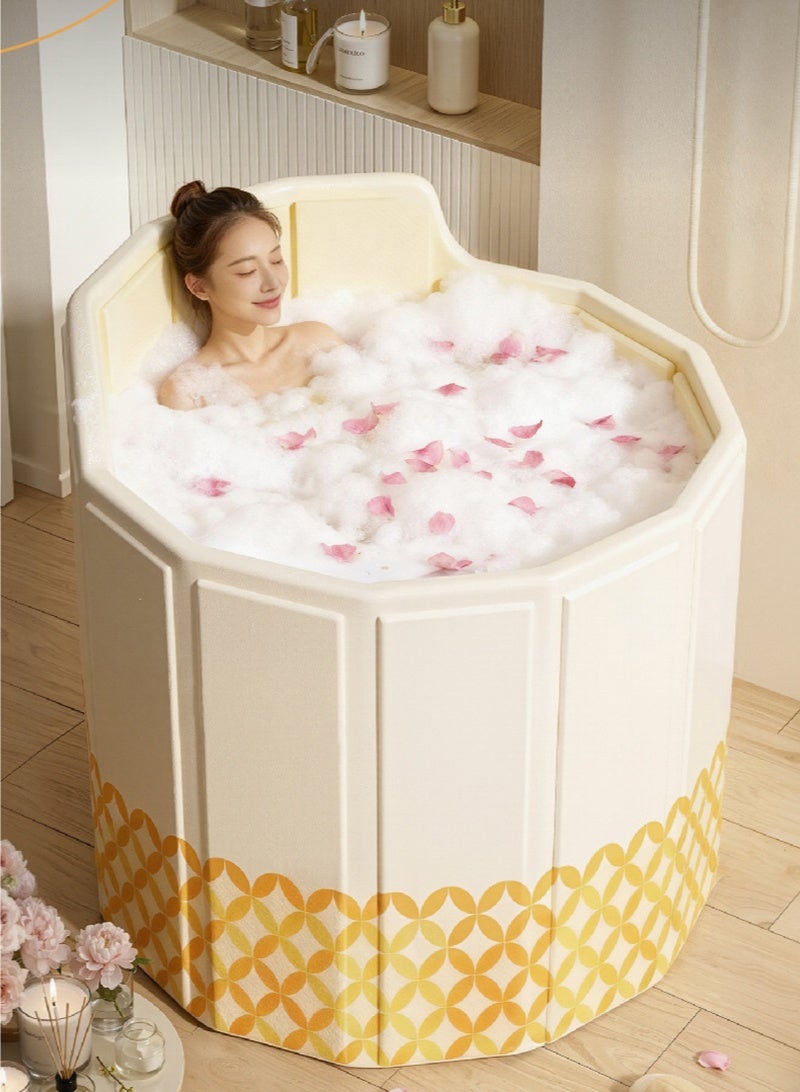 والالا حوض استحمام قابل للطي، مسند ظهر مرتفع، حوض استحمام متنقل، حوض استحمام قائم بذاته، حوض استحمام سبا قابل للطي لكابينة الاستحمام، حوض استحمام سبا منفصل للعائلات، حوض استحمام ساخن بالثلج، تخزين موفر للمساحة، مادة PVC متينة. - Image 1