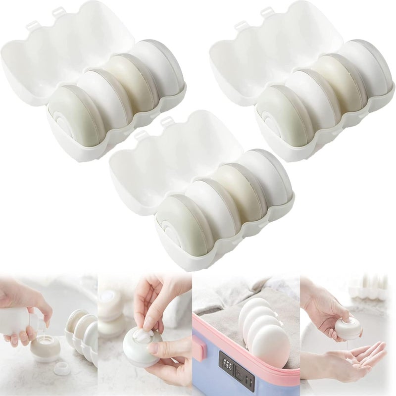 cheekyglo Travel Pods - Protable Collapsible Travel Size Bottles, 4PCS/Box Round Liquid Emulsion Storage Box Dispenser, Travel Pods Toiletries Containers, Small Travel Liquid container Round Travel Pods (12PCS) - Image 1