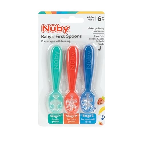 Nuby Baby's First Spoons Set - (3-Pack) Feeding Utensils for Babies - 6+ Months - Image 4