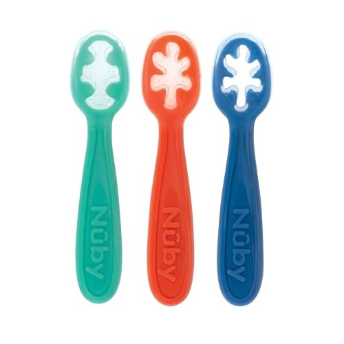Nuby Baby's First Spoons Set - (3-Pack) Feeding Utensils for Babies - 6+ Months - Image 1