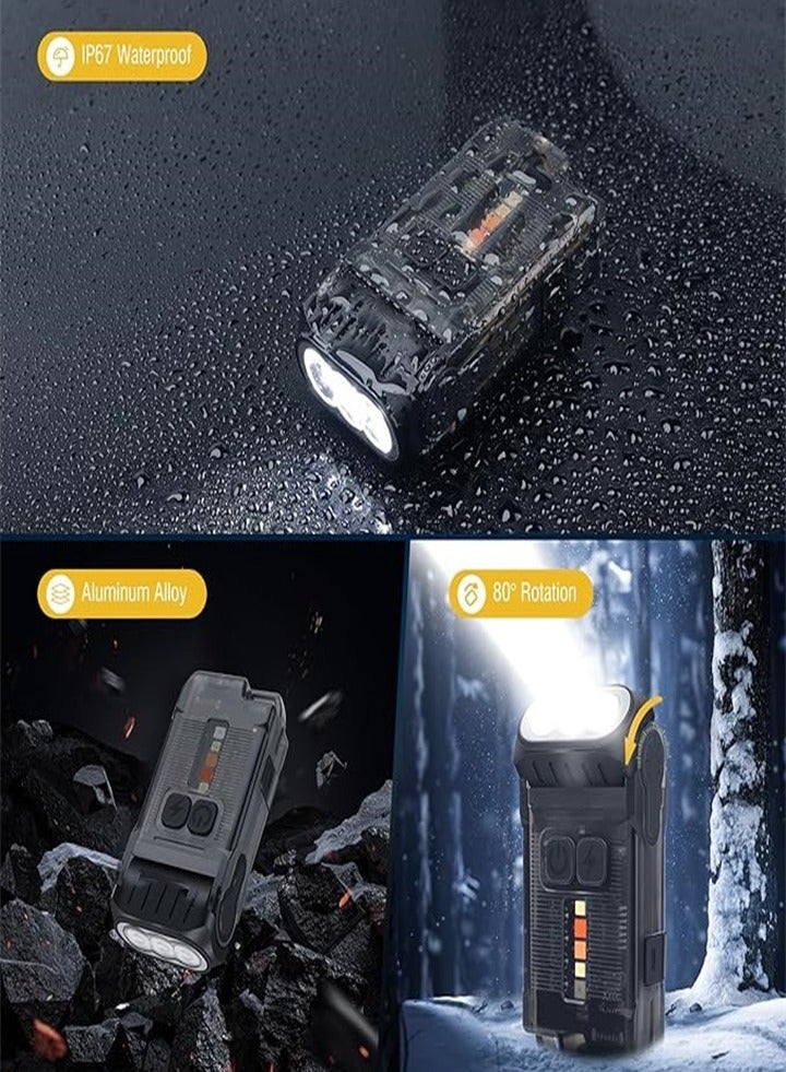 New Mini Keychain with Clip, LED Rechargeable Flashlight, Powerful 1200 Lumens, Waterproof IP67 - Image 5