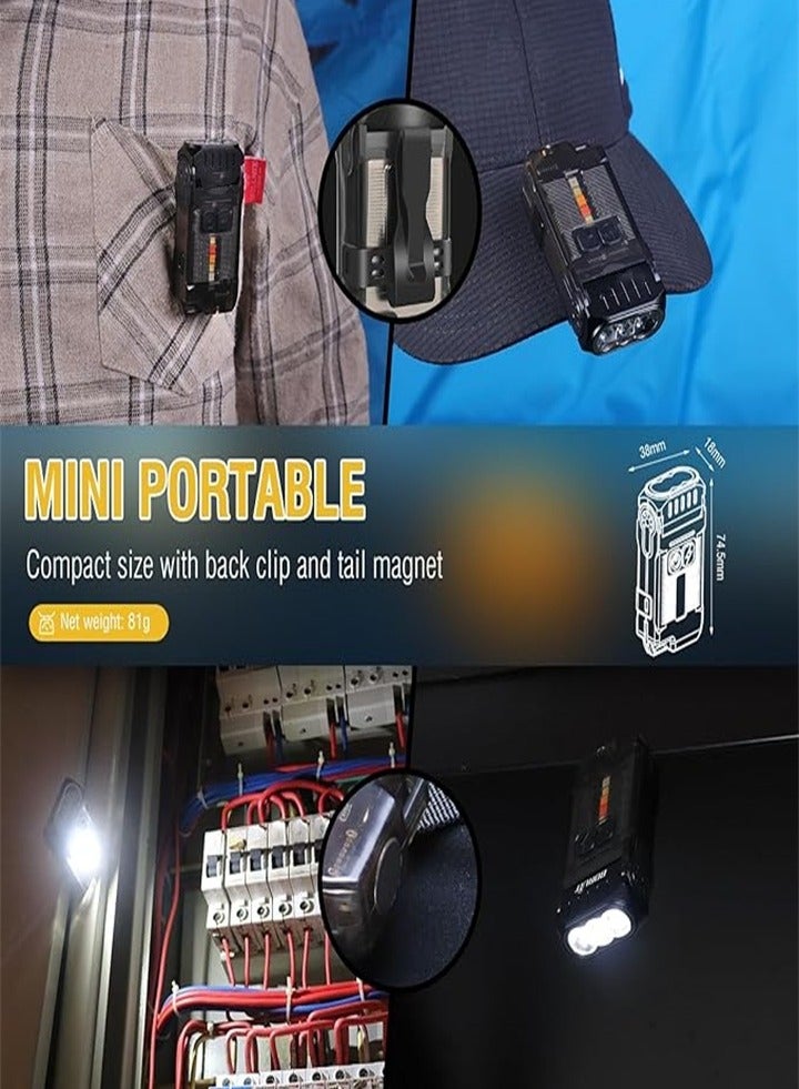New Mini Keychain with Clip, LED Rechargeable Flashlight, Powerful 1200 Lumens, Waterproof IP67 - Image 4