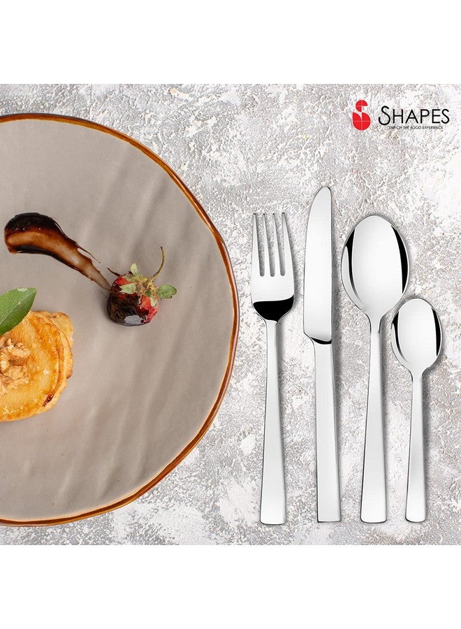 SHAPES Artic Premium Silver Stainless Steel Cutlery Set - 24 Pieces with Gift Box| Rust-Resistant, Dishwasher Safe, Elegant Design | Ideal for Home and Restaurant - Image 3
