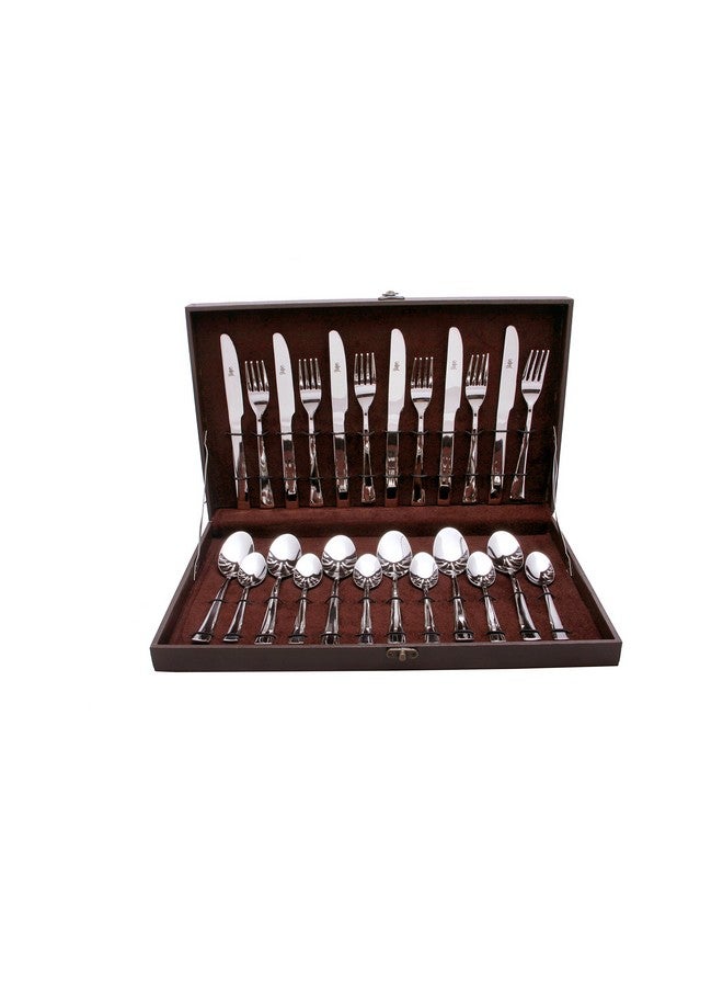 SHAPES Artic Premium Silver Stainless Steel Cutlery Set - 24 Pieces with Gift Box| Rust-Resistant, Dishwasher Safe, Elegant Design | Ideal for Home and Restaurant - Image 1