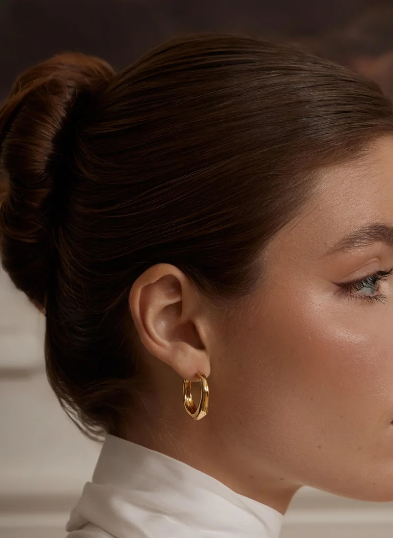 ليتشي أقراط دائرية منحنية