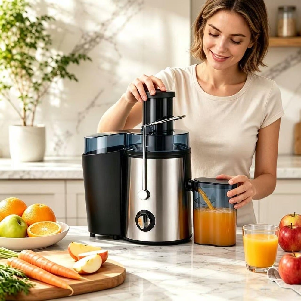 Electric Juicer with 3 Speed Modes 1200mL Large Capacity, Powerful Motor for Efficient Juicing Ideal for Fruits and Vegetables Easy to Clean Quiet Operation BPA-Fre Durable and Compact.