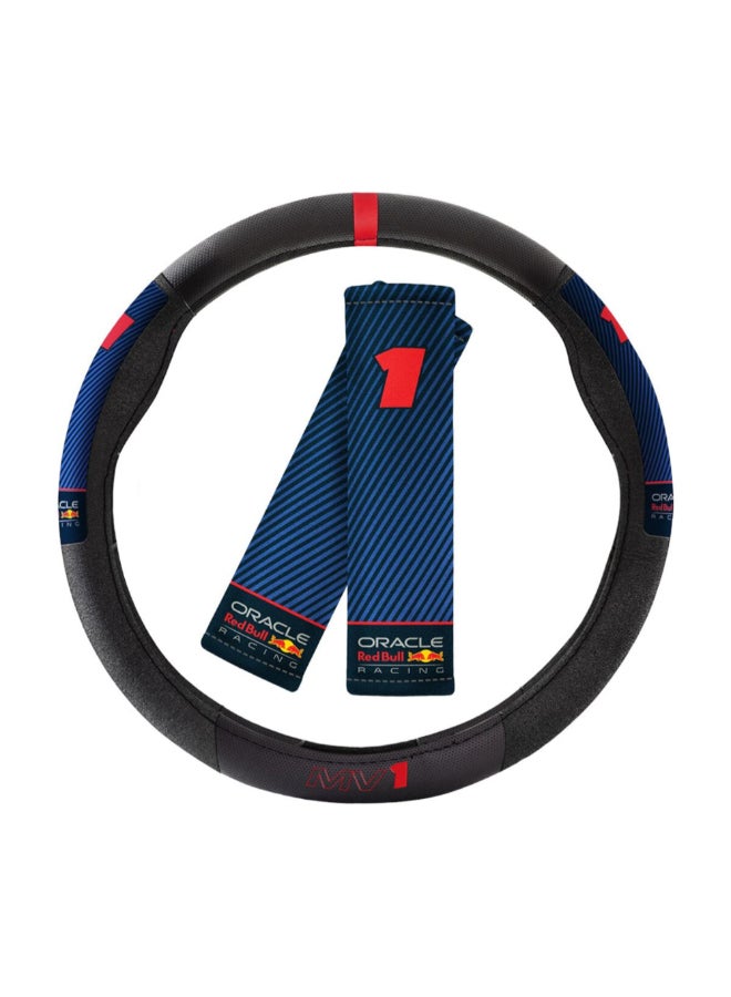 Red Bull MV1 Oracle Racing Steering Wheel Cover and Shoulder Pad Set Multicolour 38 x 5 x 38 cm RBSWCK002MVBR  - Image 2