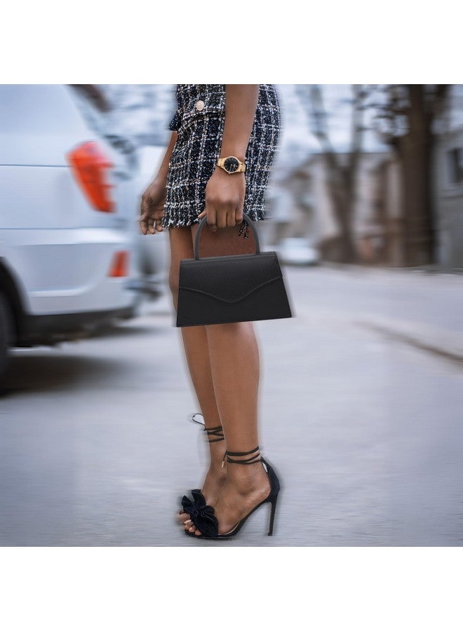 Milisente Women's Evening Bag Bridal Party Clutch Purses Cocktail Prom Handbags with Faux Leather(Embossed Black) - Image 1