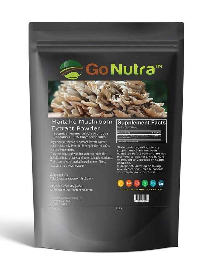 Go Nutra - Maitake Mushroom Extract Powder by Go Nutra 8 oz | Grifola Frondosa 30% Polysaccharides | Maitake King of Mushrooms - Image 1