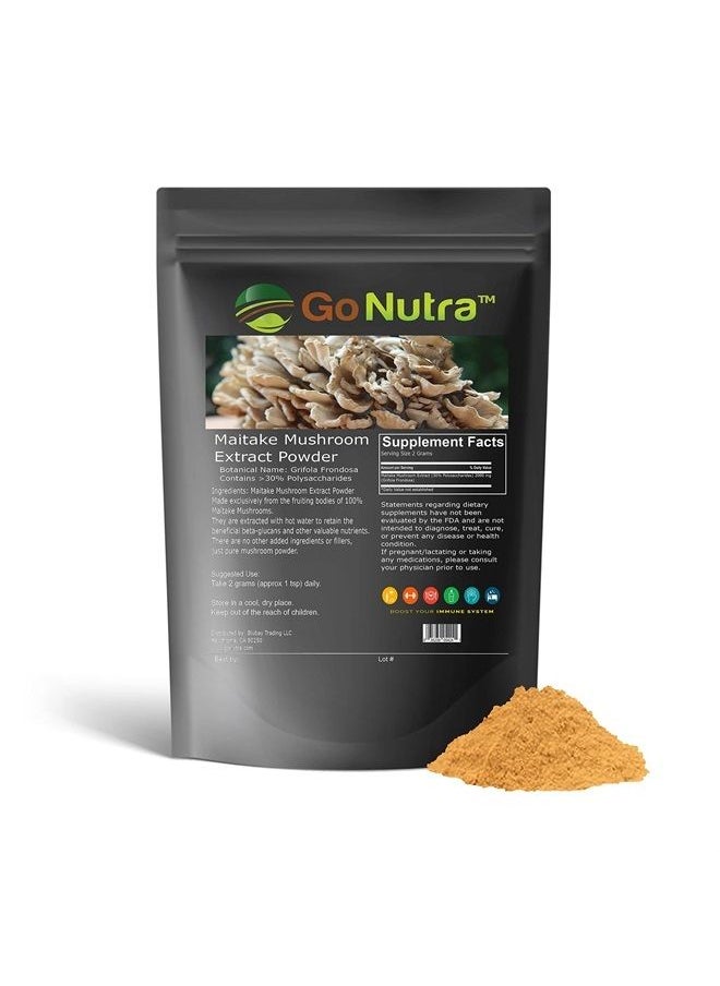 Go Nutra - Maitake Mushroom Extract Powder by Go Nutra 8 oz | Grifola Frondosa 30% Polysaccharides | Maitake King of Mushrooms - Image 1