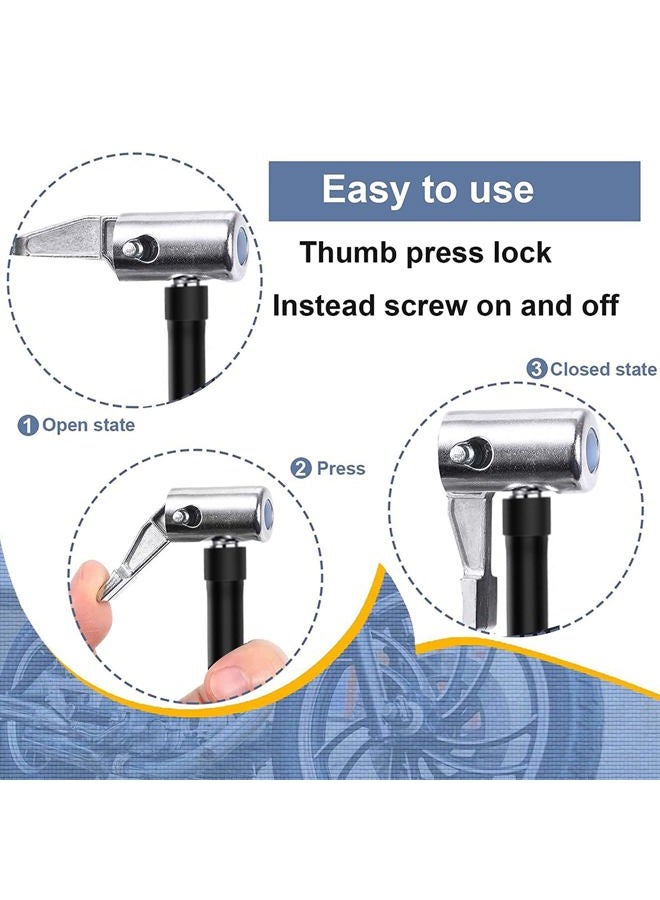 Melphan-Auto 2PCs Air Inflator Hose Adapter Convert Twist On Connection to Lock On Connection, Locking Air Chuck with Air Hose and Standard Tire Valve Fine Thread - Image 3