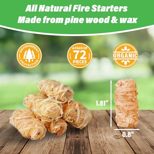 SUNLIFER Natural Fire Starters for Grills: Premium Waterproof Quick Firestarters Sticks | Odorless Fire Starter for Campfires | Fireplaces | Wood Stove | BBQ | Smoker | Fire Pit - 72 pcs - Image 4