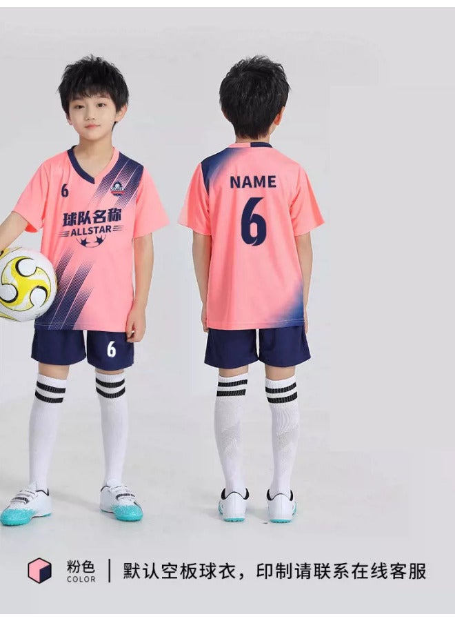 Summer Kids Football Jersey Set Quick-Dry Boys Girls Training Suit Printing
