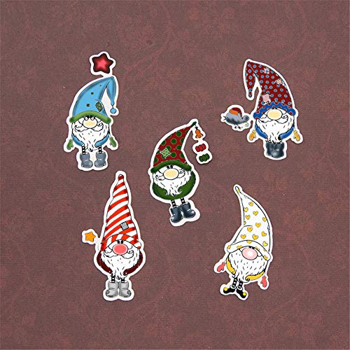 arriettycraft Arbuya Merry Christmas Happy New Year Gnome Clear Stamps for Cards Making or Journaling, Christmas Gnomes Sentiment Rubber Stamps for Journals, Scrapbooking Albums and Other Paper Crafts - Image 2
