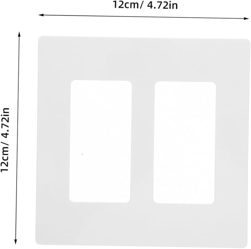 غطية مفتاح مزدوج بدون براغي، علبة من قطعتين، تصميم بسيط باللون الأبيض من البلاستيك - Image 1