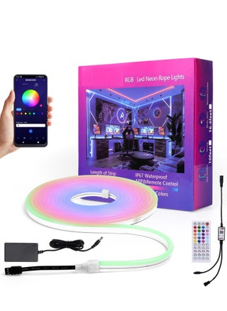 5M Flexible Smart RGB LED Neon Strip Light with App/Remote Control,Flexible Led Rope Lights,Multiple Modes,IP65 Outdoor Neon Lights Waterproof,Music Sync Gaming Led Neon Strip Lights for for Home Decor Kitchen Bedroom - pzsku/ZEBDC8CAA44ABCE092CDFZ/45/1742825082/532fc1ed-7309-46aa-a489-22b45880db5f