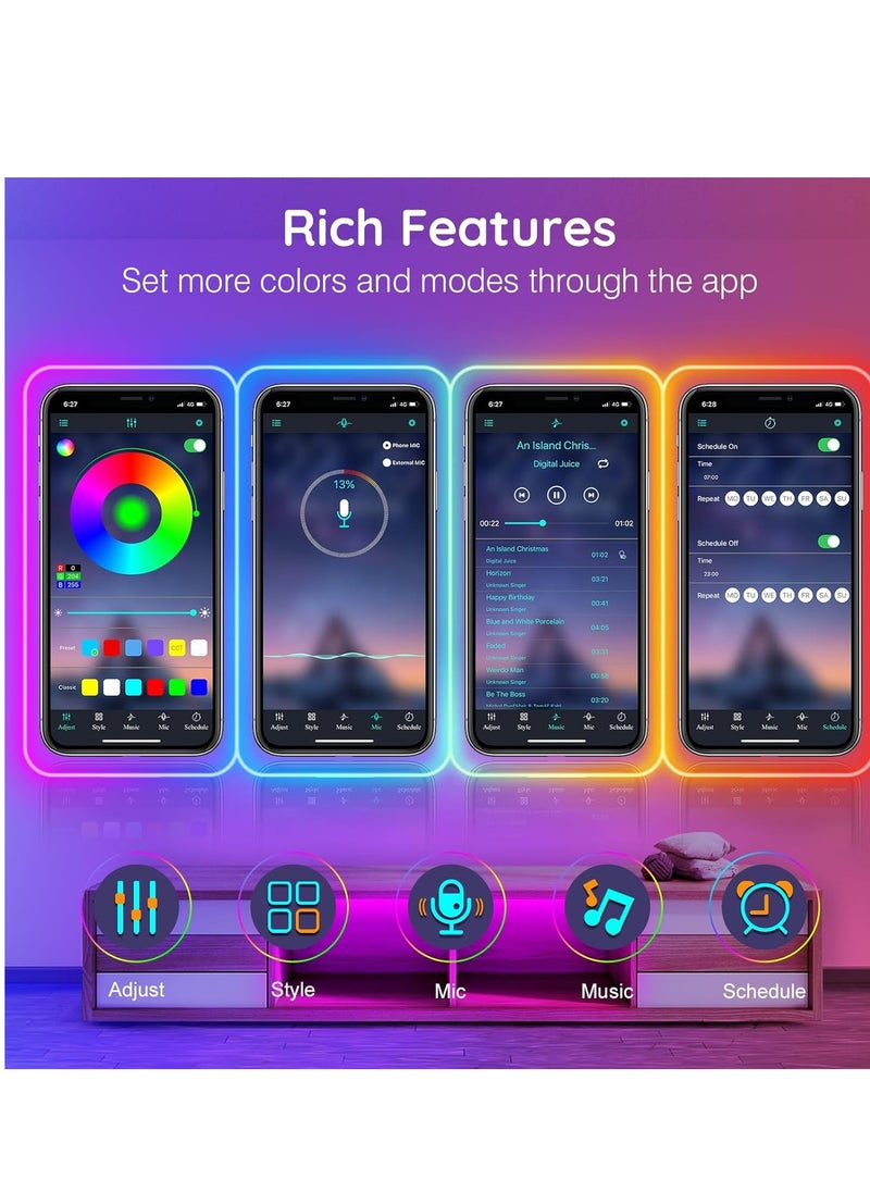 5M Flexible Smart RGB LED Neon Strip Light with App/Remote Control,Flexible Led Rope Lights,Multiple Modes,IP65 Outdoor Neon Lights Waterproof,Music Sync Gaming Led Neon Strip Lights for for Home Decor Kitchen Bedroom