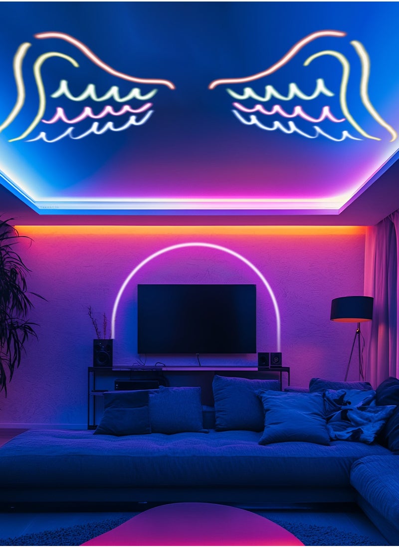 5M Flexible Smart RGB LED Neon Strip Light with App/Remote Control,Flexible Led Rope Lights,Multiple Modes,IP65 Outdoor Neon Lights Waterproof,Music Sync Gaming Led Neon Strip Lights for for Home Decor Kitchen Bedroom