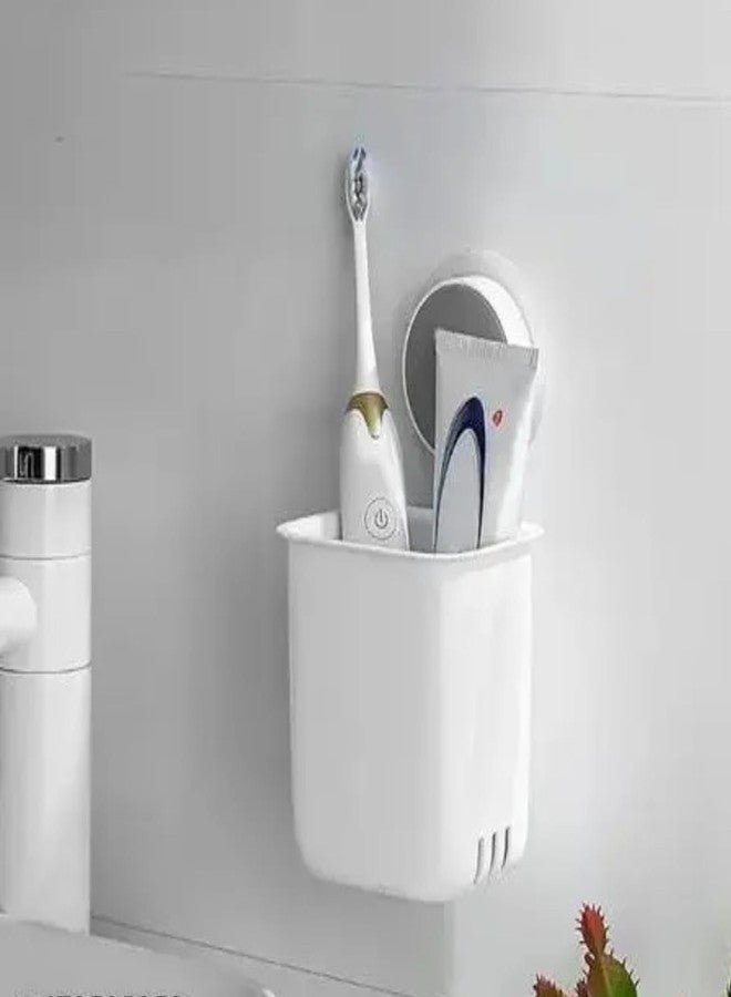 TASMAX Tooth Brush Holder Bathroom Tooth Brush Stand Bathroom Accessories Items for Home Self Adhesive Magic Sticker Toothbrush Holder Pack of 1 - Image 1