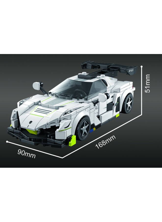Le Yi 31015 Building Blocks Car Assembled Model Back Car Toy Boy Sports Car Small Particle Racing Car Benefiting Intelligence-Color:Konisege [335 Particles]