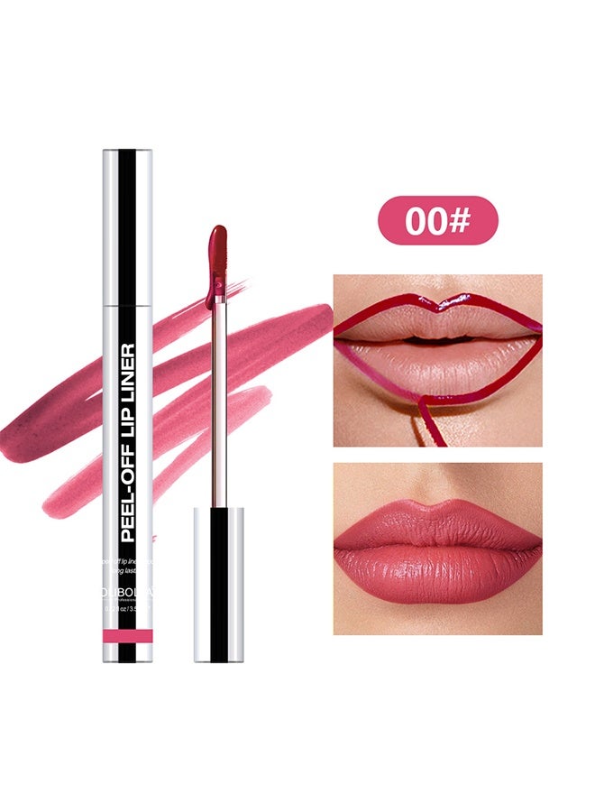 OLIBOLLA Peel Off Lip Liner Stain,Lip Liner Peel Off Lip Liner With Matte Finish, Long Lasting Lip Stain Peel Off Waterproof Plumps Up Lip Colour Lip Liner, Natural Instant Peel Off Lip Stain Set (#00) - Image 1