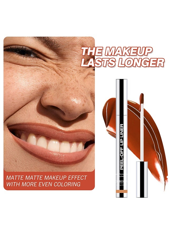 OLIBOLLA Peel Off Lip Liner Stain,Lip Liner Peel Off Lip Liner With Matte Finish, Long Lasting Lip Stain Peel Off Waterproof Plumps Up Lip Colour Lip Liner, Natural Instant Peel Off Lip Stain Set (#00) - Image 3