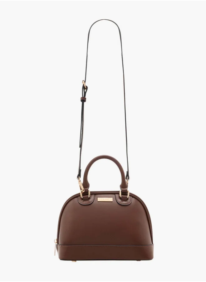 بابريكا Women's Solid Tote Bag with Detachable Strap and Zip Closure