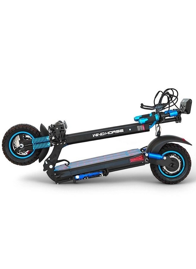 Wind Horse H5 Folding Electric Scooter, 1200W Motor, 48V 13Ah Battery, 50KM/H Max Speed, 30KM Range, 10 Inches Tires, Dual Suspension and Remote Lock  - Image 5