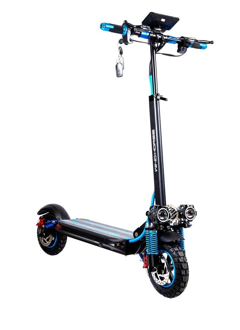 Wind Horse H5 Folding Electric Scooter, 1200W Motor, 48V 13Ah Battery, 50KM/H Max Speed, 30KM Range, 10 Inches Tires, Dual Suspension and Remote Lock  - Image 1