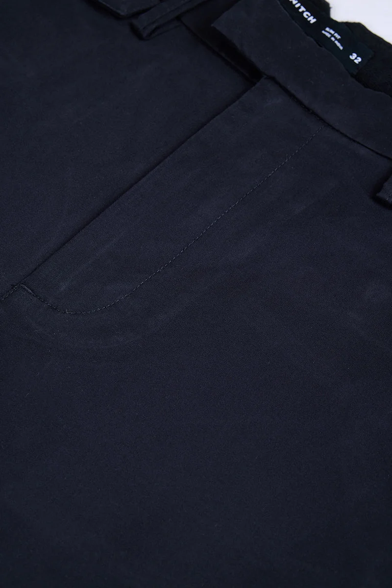 SNITCH Black Black Solid Slim Fit Festive Trousers for Men | Best Price UAE