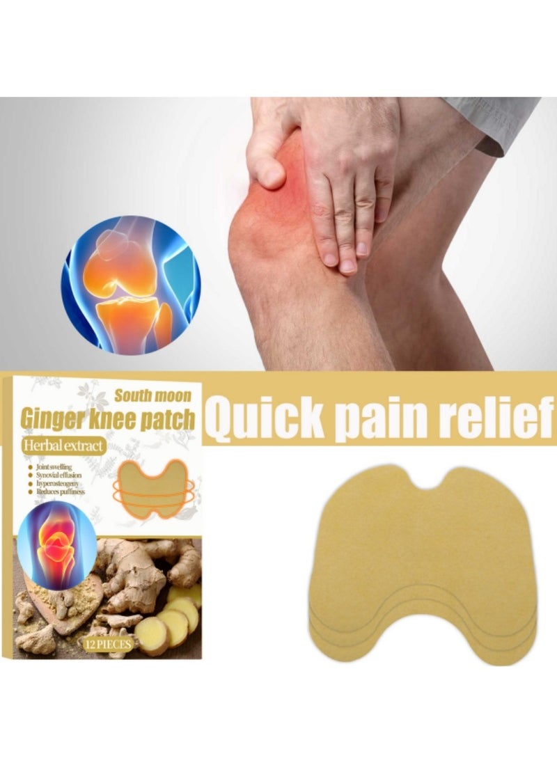 SOUTH MOON Ginger Knee Patch Pain Relief Warming Plaster Arthritis Pain Patches Heat Patches for Knee Pain Relief and Inflammation Long Lasting Relief of Joint Pains, 12 Pieces  - Image 2