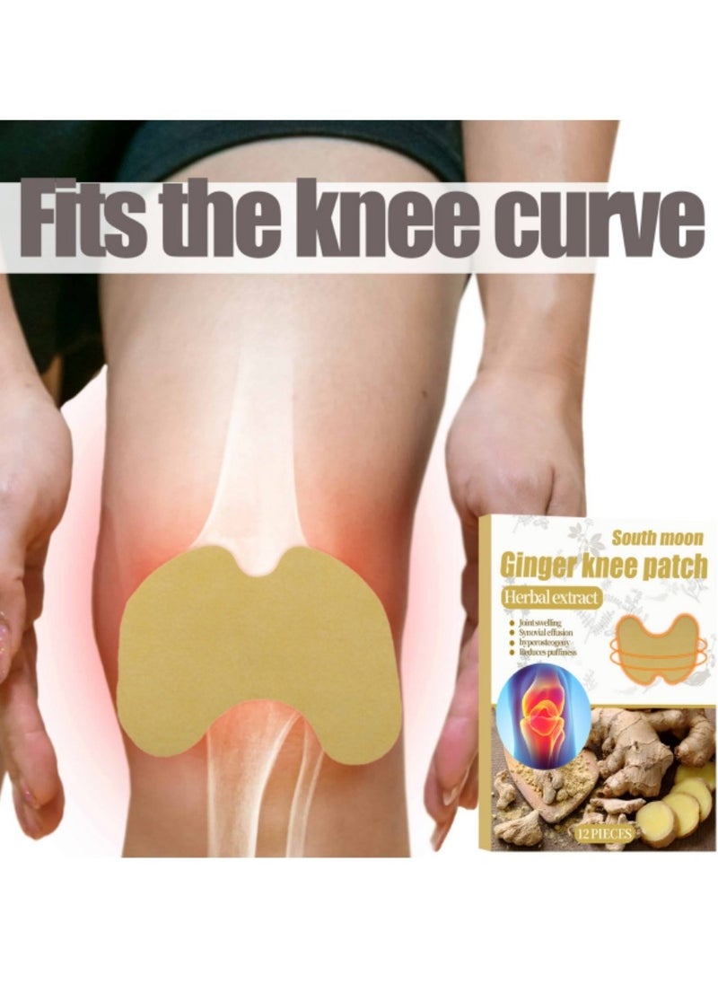 SOUTH MOON Ginger Knee Patch Pain Relief Warming Plaster Arthritis Pain Patches Heat Patches for Knee Pain Relief and Inflammation Long Lasting Relief of Joint Pains, 12 Pieces  - Image 4